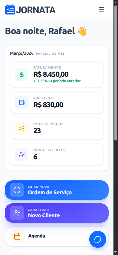Visão geral no celular